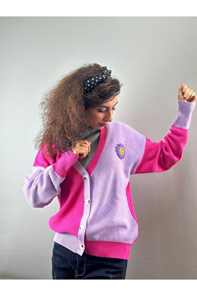 Gönülden Tasarım Зіркон камінь детально оздоблений жіночий трикотажний кардиг...