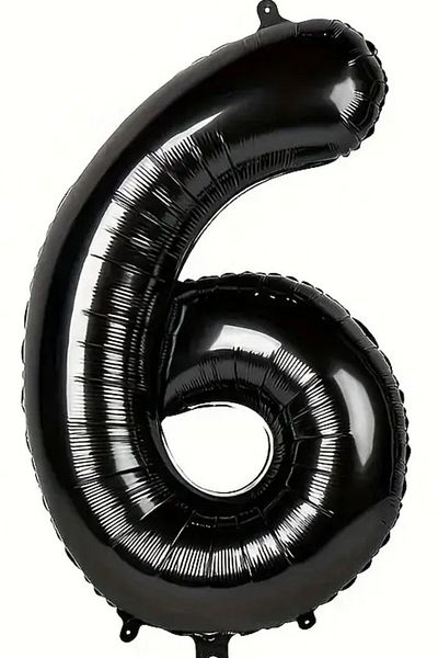 BeySüS Black 6 Number Foil Balloon 80 cm