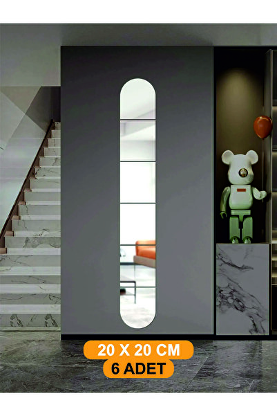 şamaksesuar ( 6 PARÇA ) KARE VE OVAL ŞEKLİ GÜMÜŞ AYNA PLEKSİ DUVAR DEKORATİF ...