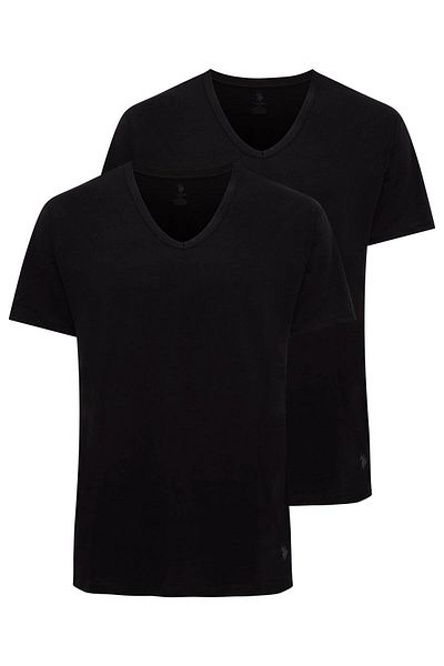 U.S. Polo Assn. - Men's Oversized Black 2-Piece V-Neck T-Shirt