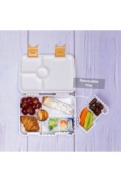 Eazy Kids 6 & 4 Convertible Bento Lunch Box wt Sandwich Cutter Set - Avocado