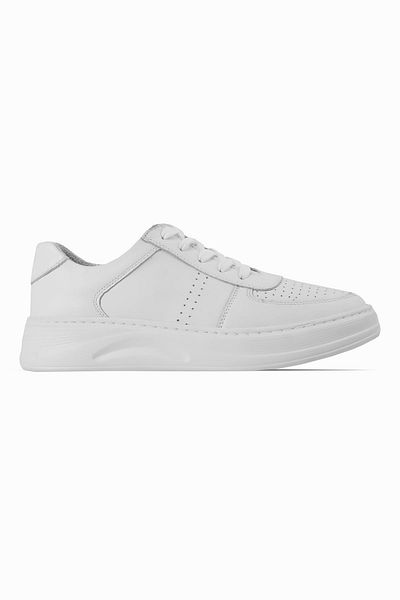 Lal Shoes & Bags Pantofi casual de damă Beatrix din piele naturală cu șireturi cu cusături-alb