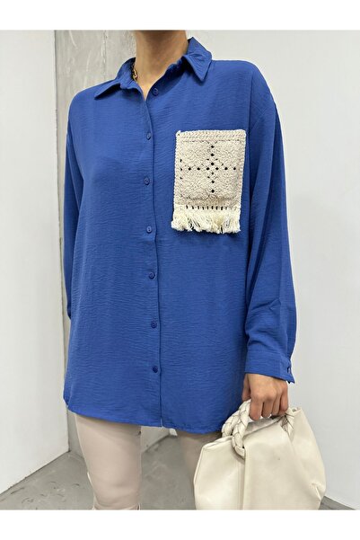 HİJABAYA Сорочка Ayrobin - в'язана, з кишенями та ґудзиками