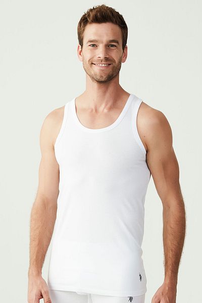 U.S. Polo Assn. Τοπ 2 τεμαχίων Battal Tank Top US Polo Assn.90000 ανδρών - Λευκό