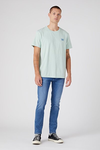 WRANGLER Water Green Relaxed Cut Crew Neck 100% CottonLooseFit T-shirt