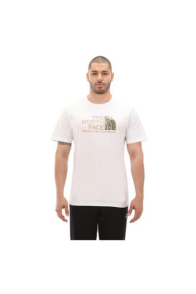 THE NORTH FACE Λευκό ανδρικό μπλουζάκι - F0a87nwfn41-r, Rust 2, M S-s