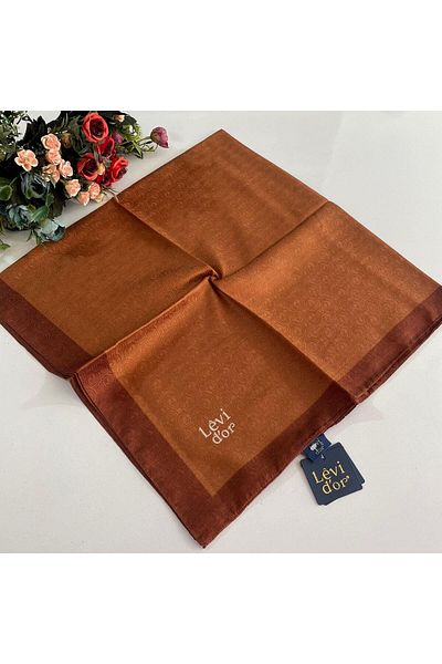 Levidor Φουλάρι Premium Monogram σε μαύρισμα και κανέλα GX0206