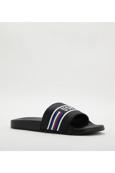 U.S. Polo Assn. شبشب رياضي أسود للرجال من LEON GLB MEN