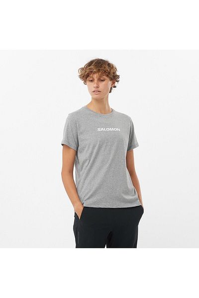 Salomon Lc2217 Women's Gray T-Shirt - Logo Ss Model