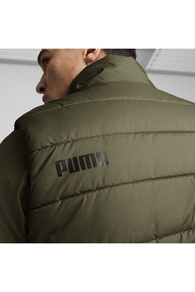 Puma Απαραίτητο ανδρικό γιλέκο με γιακά χακί με επένδυση