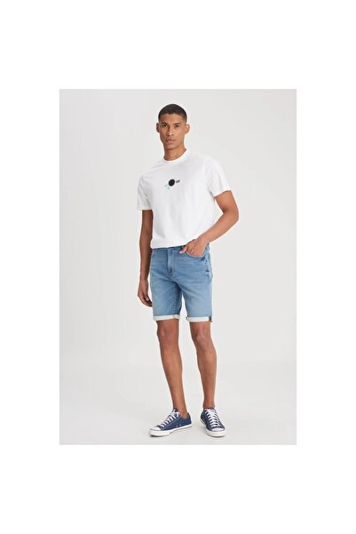 Lee Pantaloni scurți albaștri pentru bărbați cu 5 buzunare