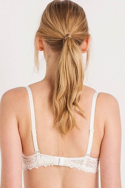 Magic Form 4352 Removable Supported Lace Thin Foam Bra - Ecru