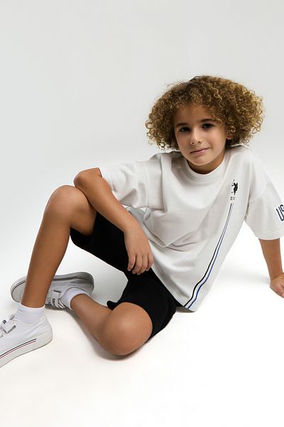 U.S. Polo Assn. БАЗА. Поло Асоциация Комплект тениска/къси панталони за момче, 100% памук, лицензиран