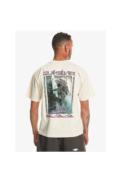 Quiksilver Ανδρικό μπλουζάκι Back Flash σε μπεζ στρογγυλή λαιμόκοψη