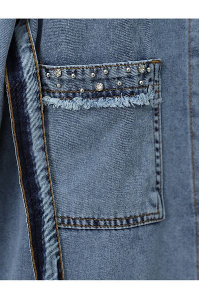 Modamorfo Set jachetă și pantaloni cu detaliu Ice Blue Stone