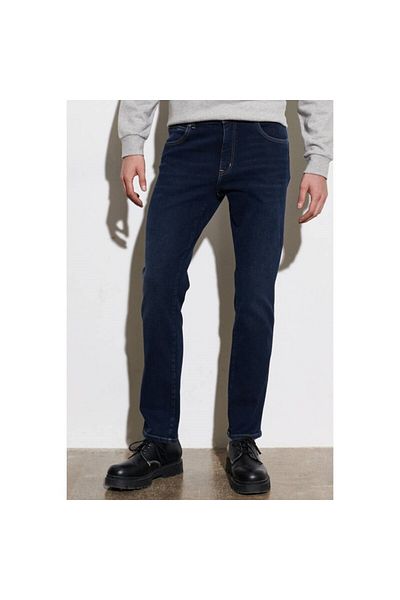 WRANGLER Slim Fit Slim Fit Regular Waist Narrow крачоли Texas Мъжки тъмносини памучни еластични дънки