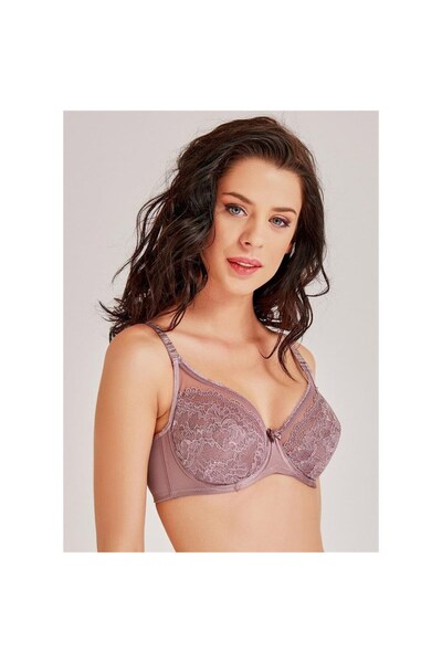 Magic Form 6689 Lace Hollow Gathering Bra - Zinc