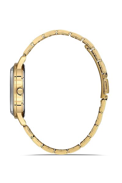 Romanson Tm4201Mm1Gas1G Steel Cord Calendar Gold Color Men's Wristwatch