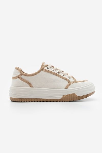 Marjin Damen-Sneaker aus Leinen – Schnür- und Dofkin-Camel-Sneaker
