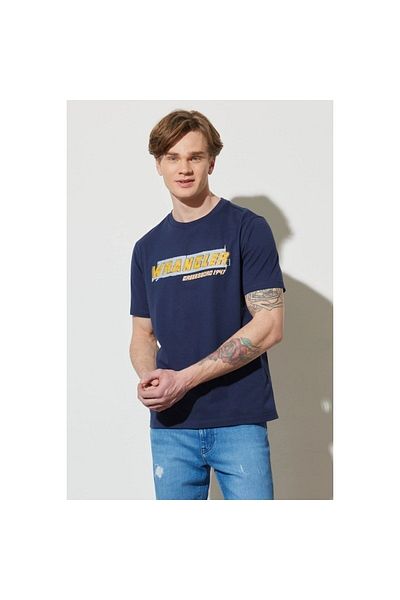 WRANGLER Ανδρικό μπλουζάκι Navy Blue Crew Neck