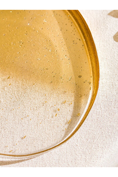 LC Waikiki LCW HOME Modern Şeffaf Sarı Cam Sunum Tabağı 4'lü 18 Cm