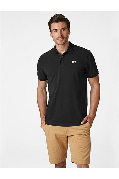 Helly Hansen Ανδρικό μπλουζάκι Polo με λαιμόκοψη σε μαύρο χρώμα Transat