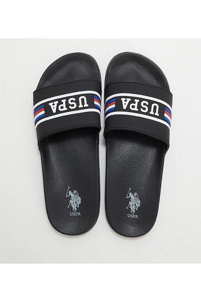 U.S. Polo Assn. شبشب رياضي أسود للرجال من LEON GLB MEN