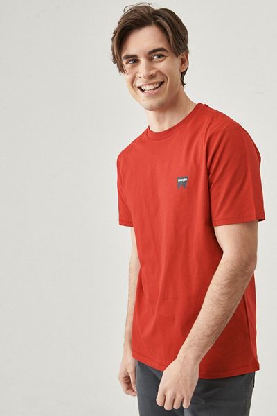 WRANGLER Regular Fit Normal Cut Crew Neck 100% Cotton Logo T-Shirt