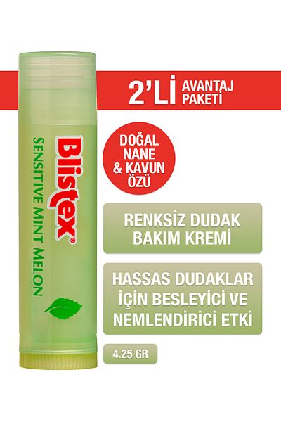 Blistex Sensitive Mint Melon - Nourishing and Moisturizing Lip Care Cream with Natural Mint and Melon Extract