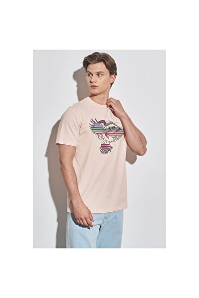 WRANGLER Men's Pink Crew Neck T-Shirt