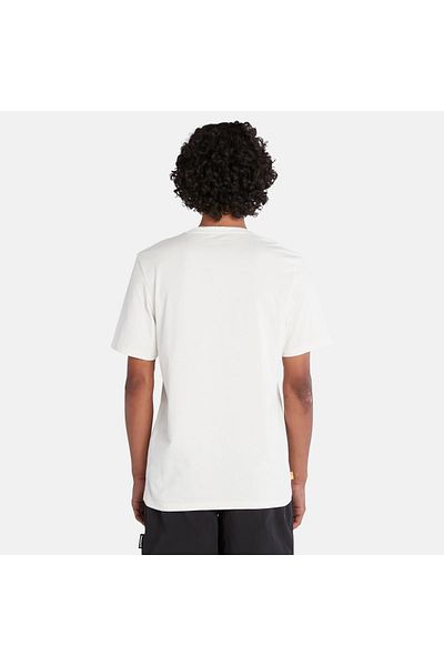 Timberland Tree Logo Graphic Regular Men's White Round Neck T-Shirt