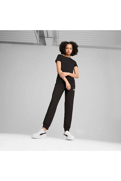 Puma Essentials Elevated - Дамска черна тениска с кръгло деколте