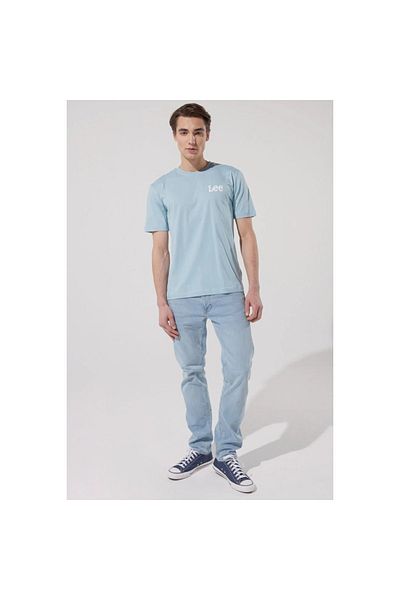 Lee Tricou albastru cu gât crew pentru bărbați
