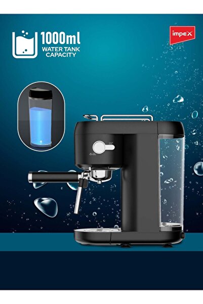 İMPEX IMPEX Espresso Coffee Maker 20 Bar 1L 3 Preset Programs  Espresso 1400W IECM 2001