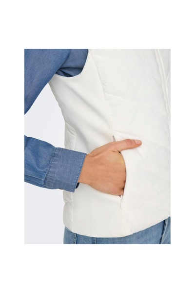 ONLY Sophie Mix Fitted Жіночий білий жилет з прямим коміром