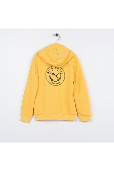 Puma Детска жълта суичър с качулка Bppo Blank Base