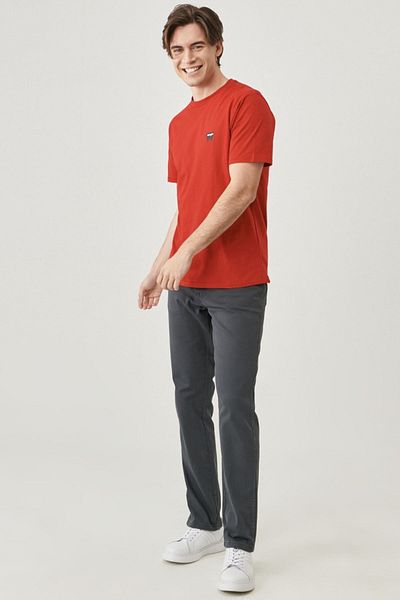 WRANGLER Regular Fit Normal Cut Crew Neck 100% Cotton Logo T-Shirt