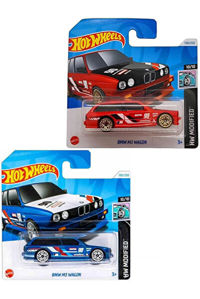 HOT WHEELS 2 Araç Hot Wheels Bmw M3 Wagon Set Kırmızı & Mavi (1/64)
