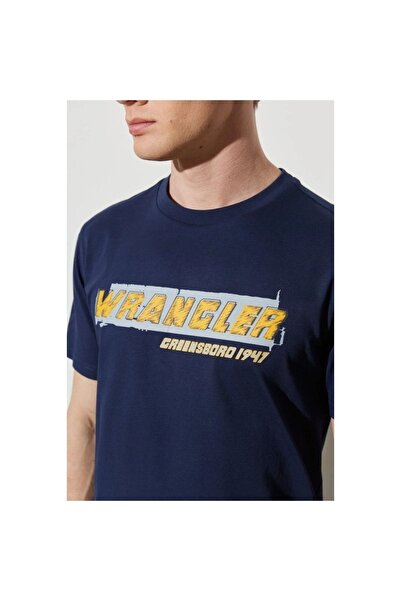 WRANGLER Ανδρικό μπλουζάκι Navy Blue Crew Neck