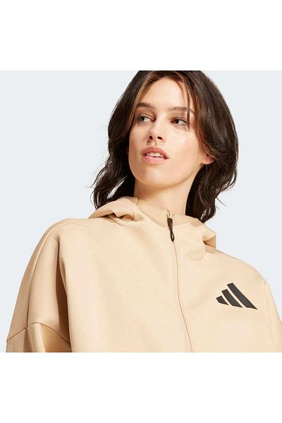 adidas Z.n.e. Γυναικείο μπουφάν με κουκούλα σε μπεζ χρώμα