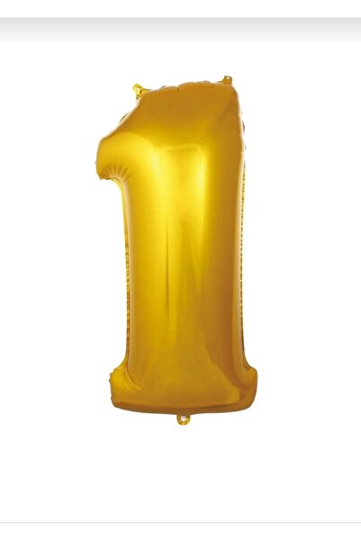 ATAKENT PARTİ بالون رقم فويل ذهبي اللون مقاس 36 سم مقاس كبير عمر سنة واحدة