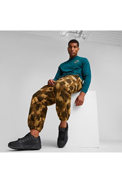 Puma DOWNTOWN AOP Sherpa Pants Chocolate Chip