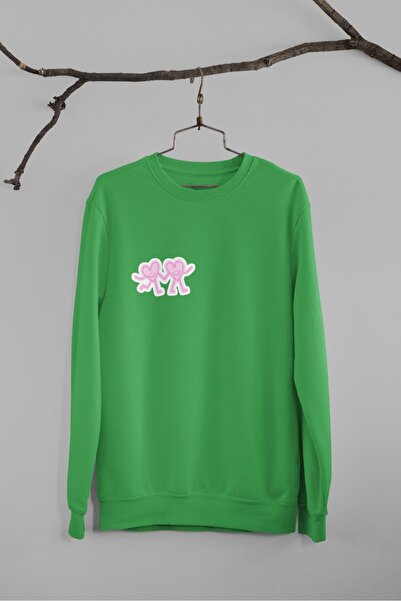 Butik المرأة / فتاة طويلة الأكمام 2 موضوع اليد في اليد قلوب نقل مطبوعة طاقم ا...