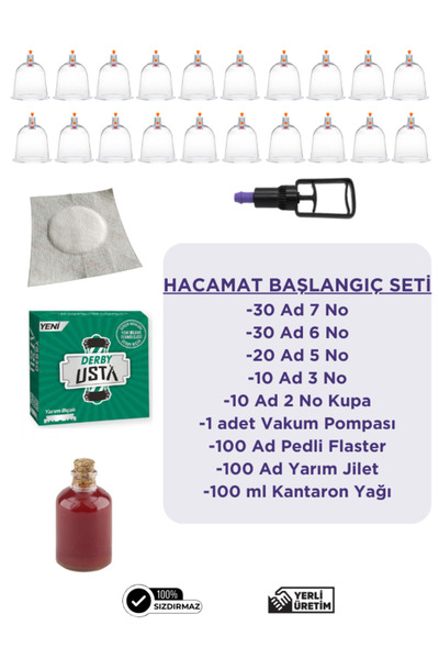 HVM Hacamat Başlangıç Seti, Hacamat Kupa Ve Malzemeleri