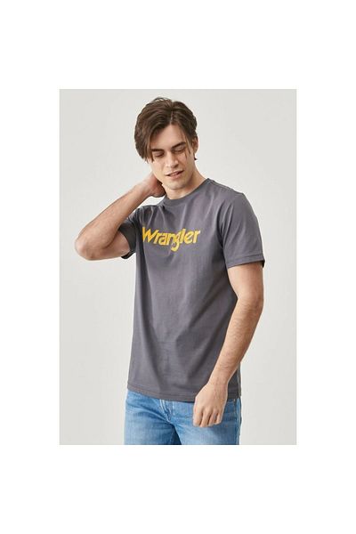 WRANGLER Lightweight Logo Men's Gray Crew Neck T-Shirt