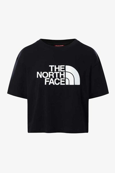 THE NORTH FACE تي شيرت نسائي أسود مقصوص سهل - W Ss Nf0a4t1rjk31