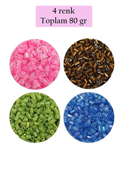 STUMBANNG Cut glass beads 2mm - 4 colors - total 80 grams - bnc440