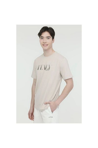 lumberjack Ανδρικό μπλουζάκι Owen Beige με στρογγυλή λαιμόκοψη