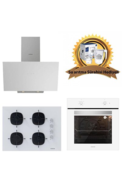 Silverline Beyaz Cam Ankastre Set 3481 Flam - CS5665W01 65CM Ocak - BO6501W01