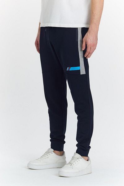 Marco Ferry Ανδρικό παντελόνι Navy Blue - Βαμβακερό, εμπριμέ, 5425-L